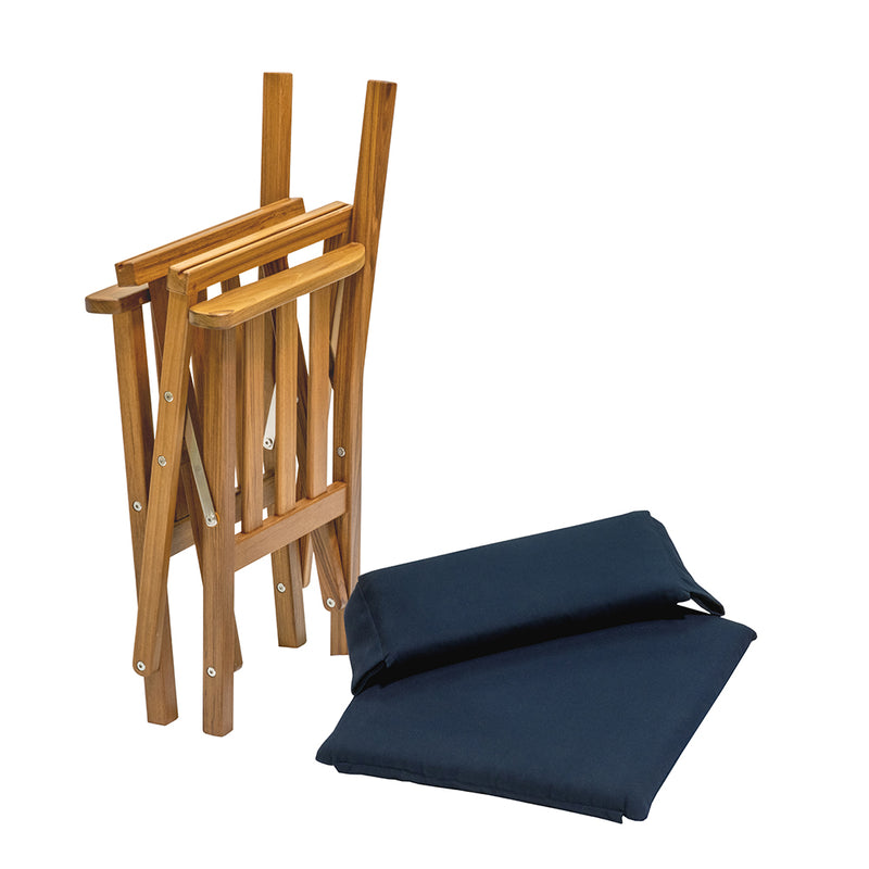 Whitecap Directors Chair II w/Navy Cushion - Teak [61052]-Angler's World