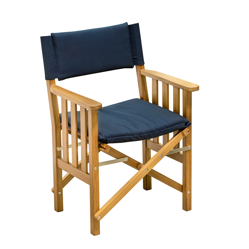 Whitecap Directors Chair II w/Navy Cushion - Teak [61052]-Angler's World