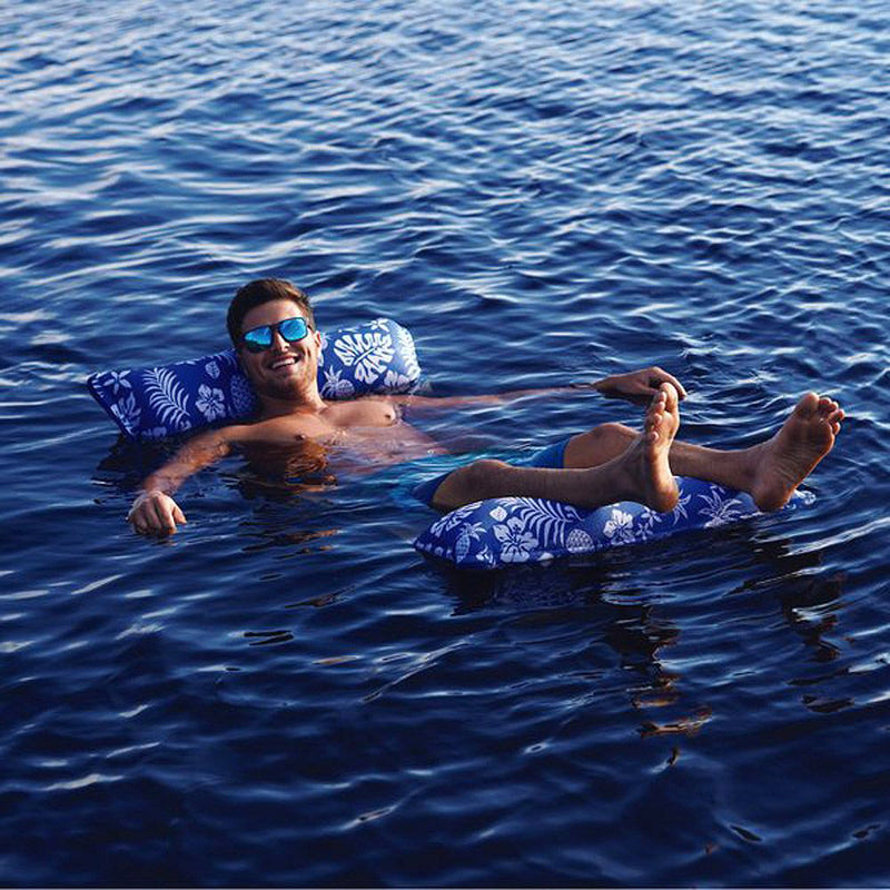 Aqua Leisure 4-In-1 Monterey Hammock Supreme XL 53" x 31.5" - Hibiscus Pineapple Royal Blue [APL18904S2]-Angler's World