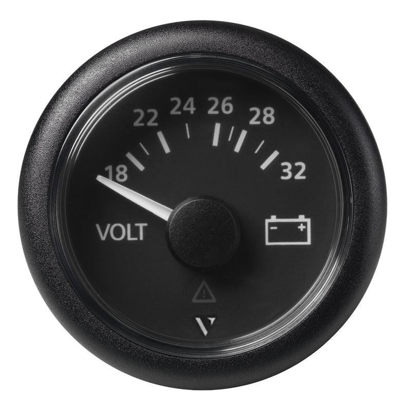 Veratron 52mm (2-1/16") Viewline Voltmeter 18-32V - Black Dial Bezel [A2C59512458]-Angler's World