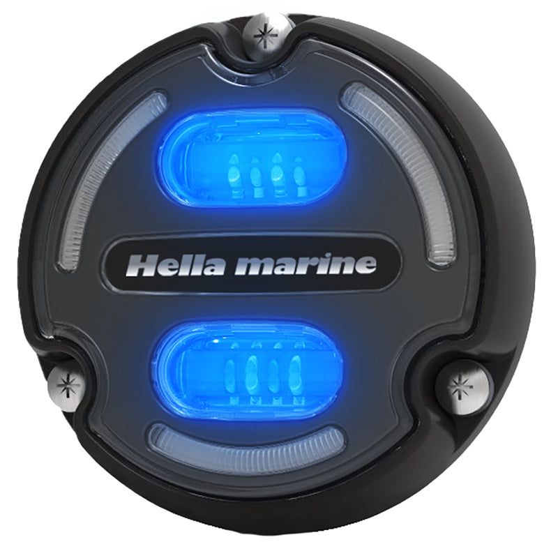 Hella Marine Apelo A2 Blue White Underwater Light - 3000 Lumens - Black Housing - Charcoal Lens w/Edge Light [016147-001]-Angler's World