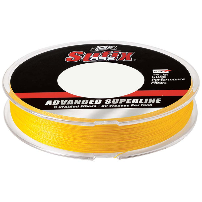 Sufix 832 Advanced Superline Braid - 15lb - Hi-Vis Yellow - 300 yds [660-115Y]-Angler's World