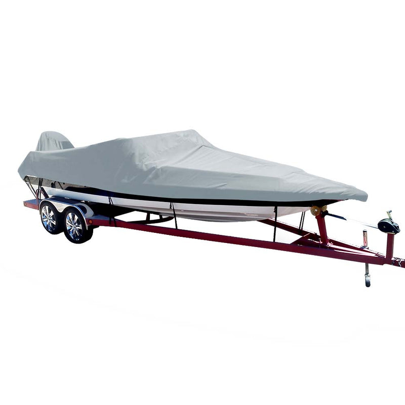 Carver Poly-Flex II Styled-to-Fit Boat Cover f/18.5 Ski Boats with Low Profile Windshield - Grey [74018F-10]-Angler's World