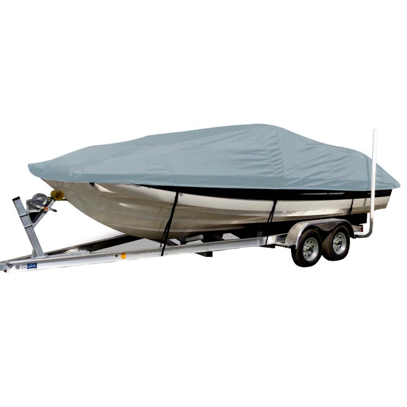 Carver Sun-DURA Styled-to-Fit Boat Cover f/21.5 Sterndrive Deck Boats w/Low Rails - Grey [75121S-11]-Angler's World