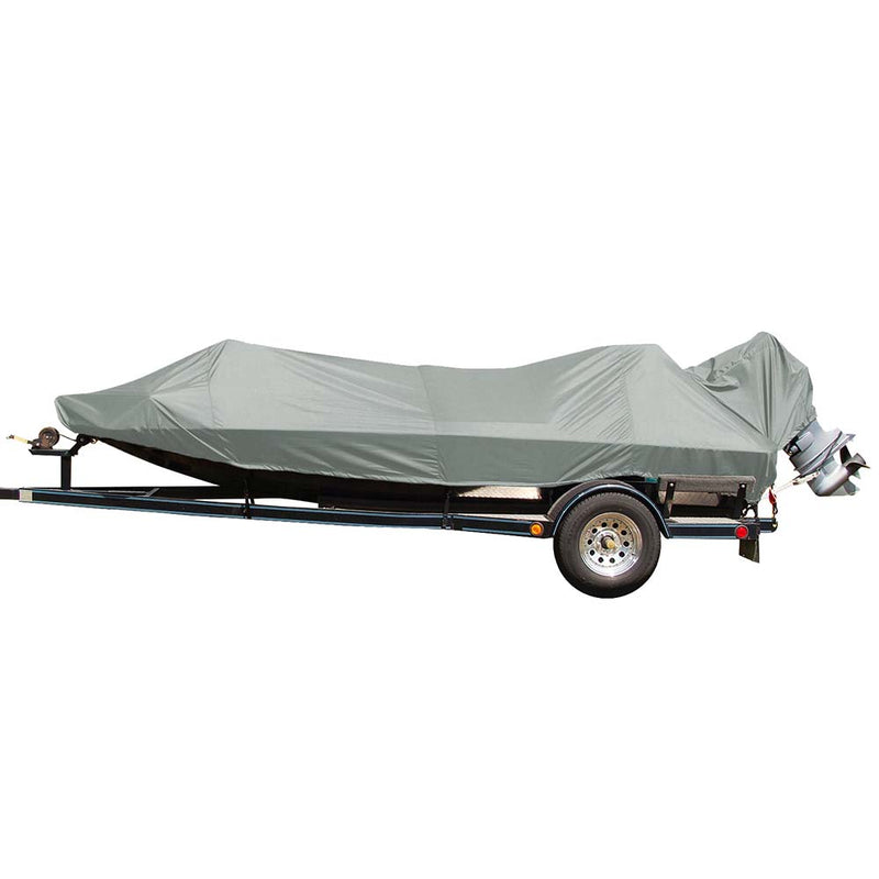 Carver Poly-Flex II Extra Wide Series Styled-to-Fit Boat Cover f/18.5 Jon Style Bass Boats - Grey [77818EF-10]-Angler's World