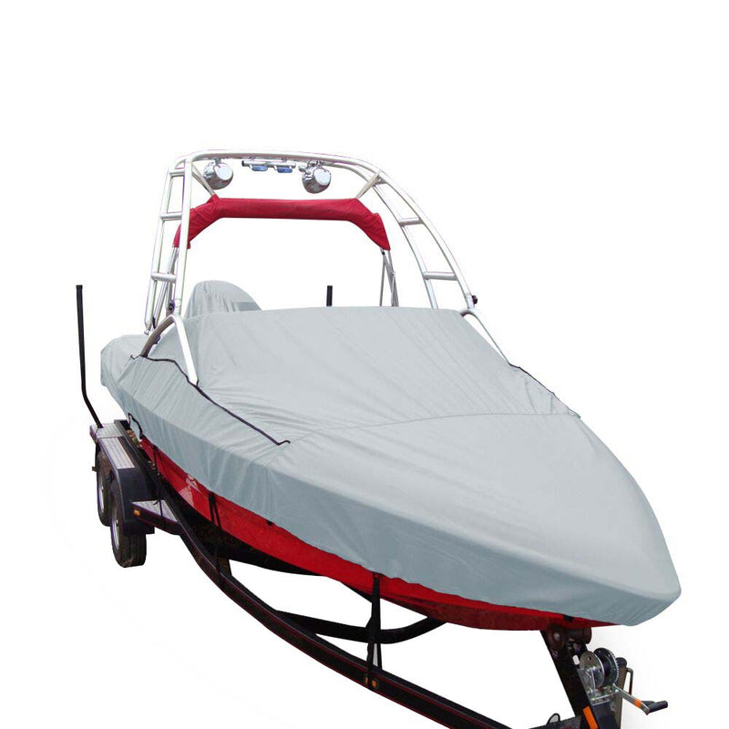 Carver Sun-DURA Specialty Boat Cover f/18.5 Sterndrive V-Hull Runabouts w/Tower - Grey [97118S-11]-Angler's World