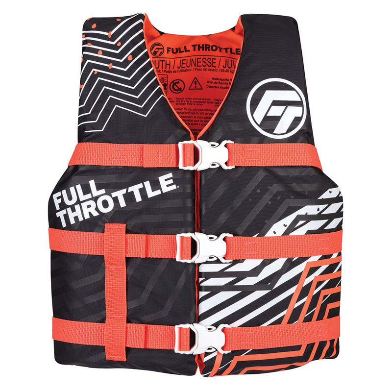 Full Throttle Youth Nylon Life Jacket - Pink/Black [112200-105-002-22]-Angler's World