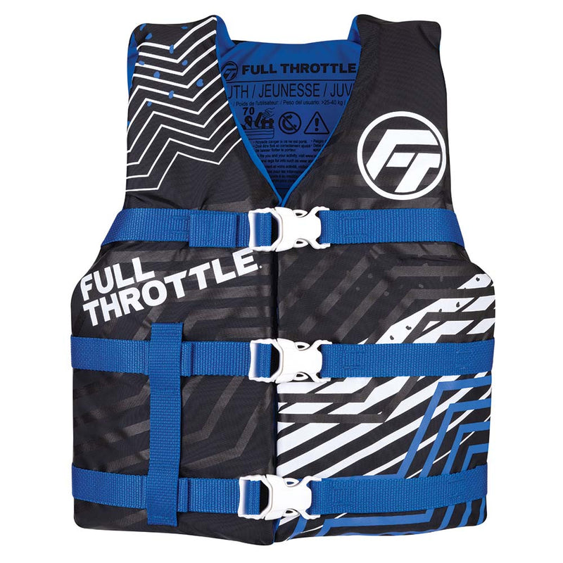 Full Throttle Youth Nylon Life Jacket - Blue/Black [112200-500-002-22]-Angler's World