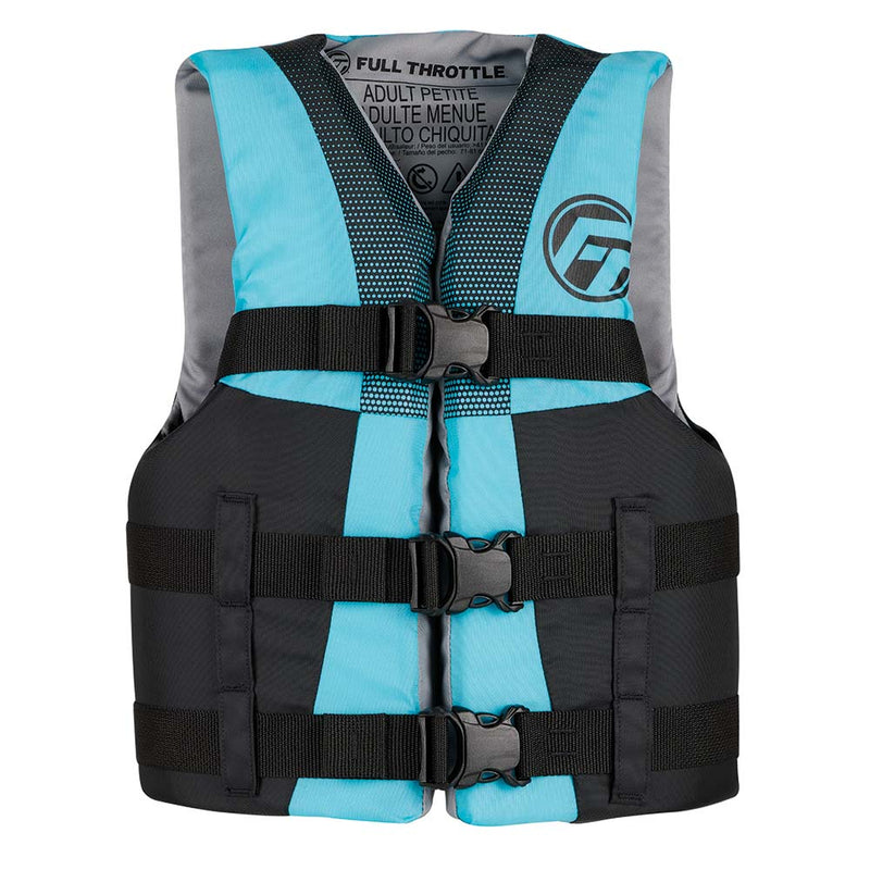 Full Throttle Teen Nylon Life Jacket - Aqua/Black [112200-505-010-22]-Angler's World