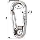 Wichard Symmetric Carbine Hook - Length 60mm - 1/4" [02313]-Angler's World