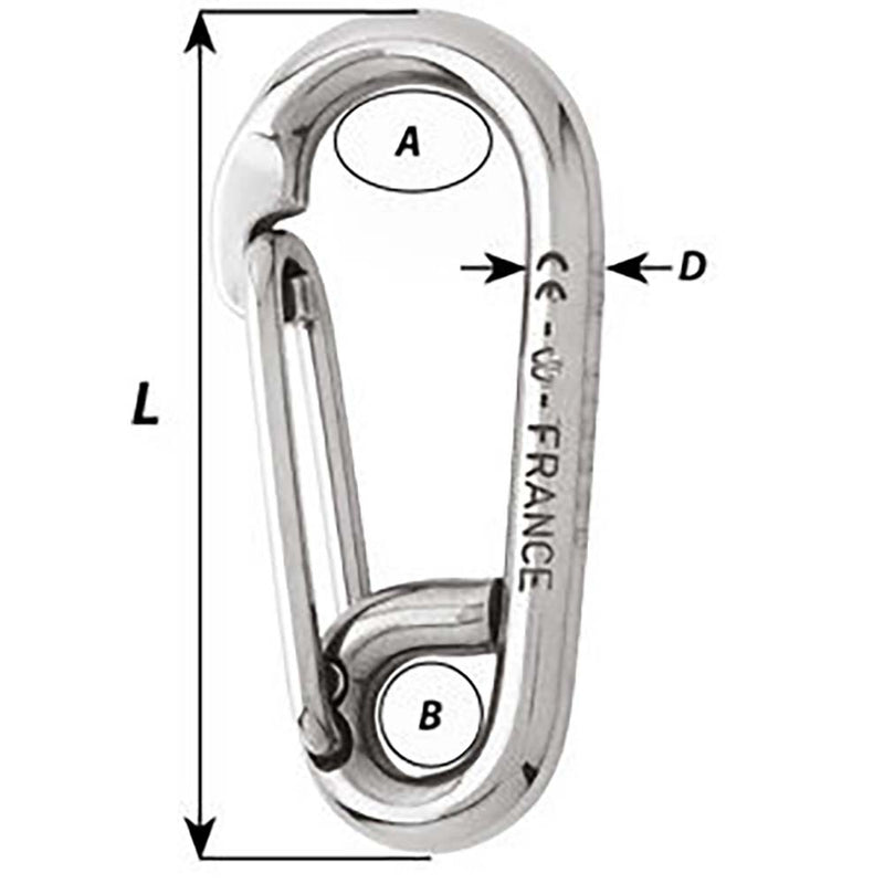 Wichard Symmetric Carbine Hook - Length 100mm - 13/32" [02316]-Angler's World