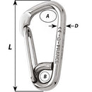 Wichard Asymmetric Carbine Hook - Length 120mm - 15/32" [02327]-Angler's World
