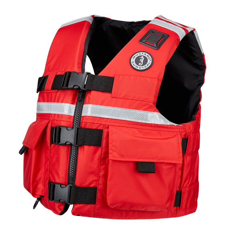 Mustang SAR Vest w/SOLAS Reflective Tape - Red - Small [MV5606-4-S-216]-Angler's World