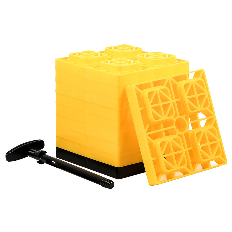 Camco FasTen Leveling Blocks w/T-Handle - 2x2 - Yellow *10-Pack [44512]-Angler's World