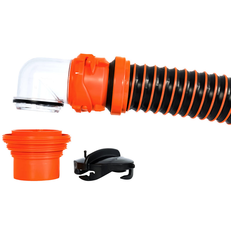 Camco RhinoEXTREME 15 Sewer Hose Kit w/Swivel Fitting 4 In 1 Elbow Caps [39861]-Angler's World
