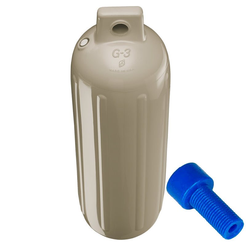 Polyform G-3 Twin Eye Fender 5.5" x 19" - Sand w/Adapter [G-3-SAND]-Angler's World