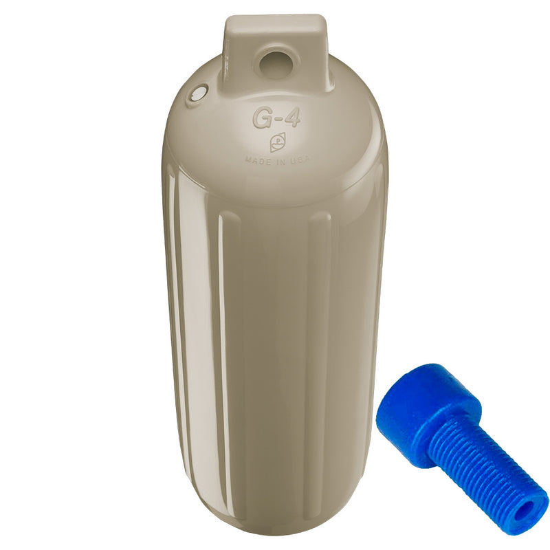 Polyform G-4 Twin Eye Fender 6.5" x 22" - Sand w/Adapter [G-4-SAND]-Angler's World