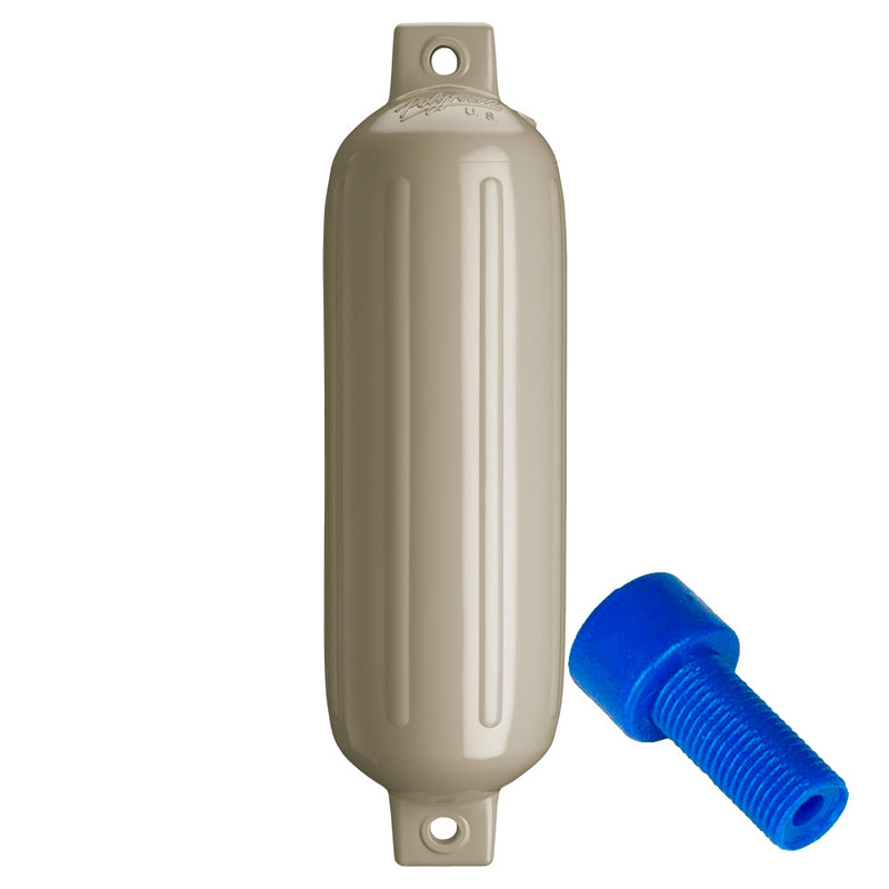 Polyform G-4 Twin Eye Fender 6.5" x 22" - Sand w/Adapter [G-4-SAND]-Angler's World