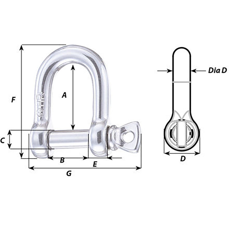 Wichard HR D Shackle - Diameter 15/64" [11203]-Angler's World