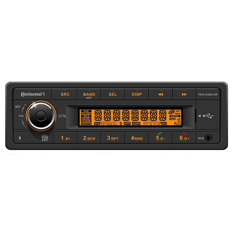 Continental Stereo w/AM/FM/BT/USB/PA System Capable - 12V [TR4512UBA-OR]-Angler's World