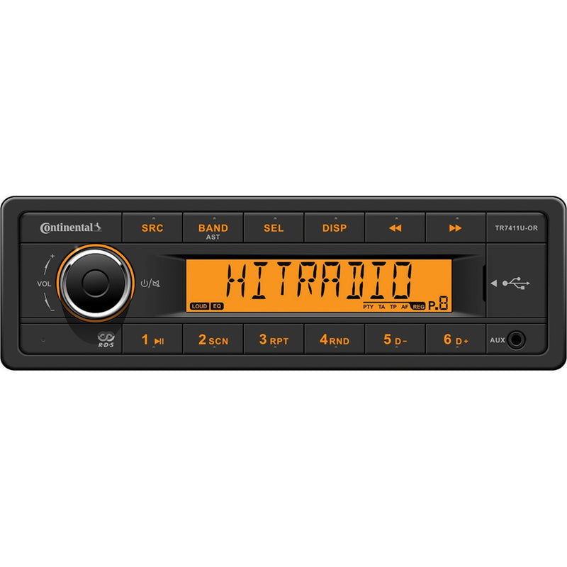 Continental Stereo w/AM/FM/USB - Harness Included - 12V [TR7411U-ORK]-Angler's World
