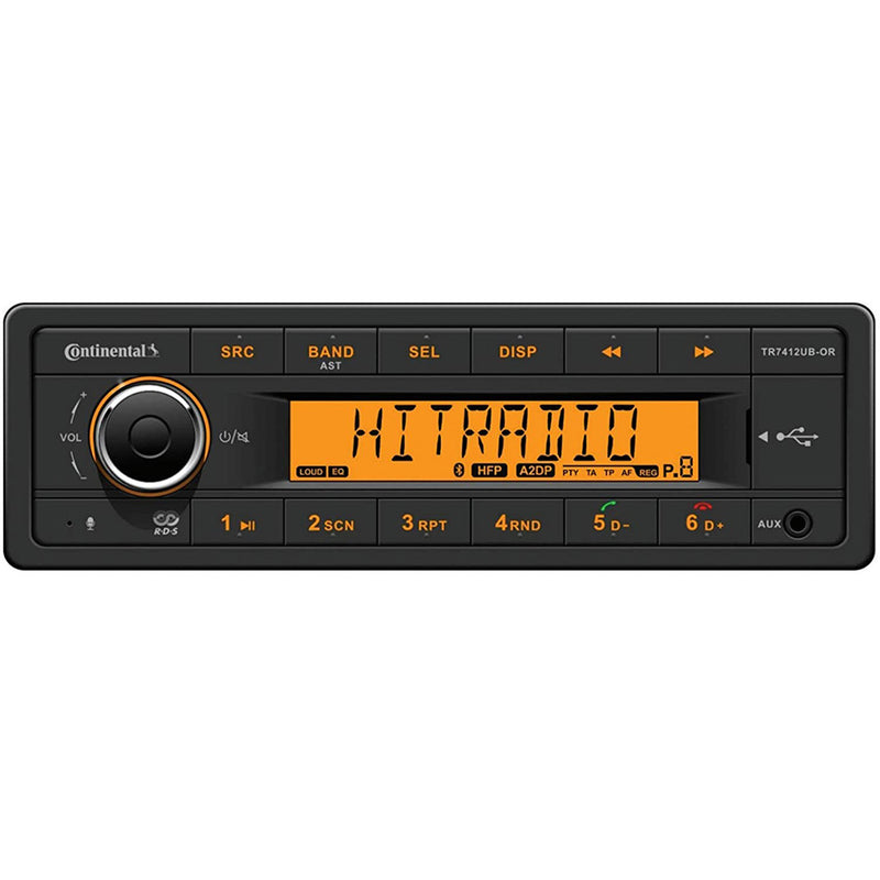 Continental Stereo w/AM/FM/BT/USB - Harness Included - 12V [TR7412UB-ORK]-Angler's World