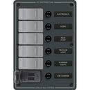 Blue Sea 8121 - 5 Position Contura Switch Panel w/Dual USB Chargers - 12/24V DC - Black [8121]-Angler's World