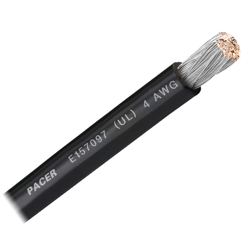 Pacer Black 4 AWG Battery Cable - Sold By The Foot [WUL4BK-FT]-Angler's World
