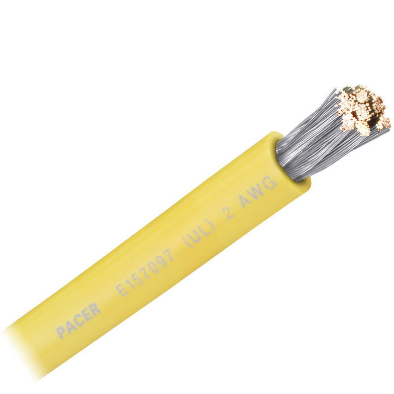 Pacer Yellow 2 AWG Battery Cable - Sold By The Foot [WUL2YL-FT]-Angler's World