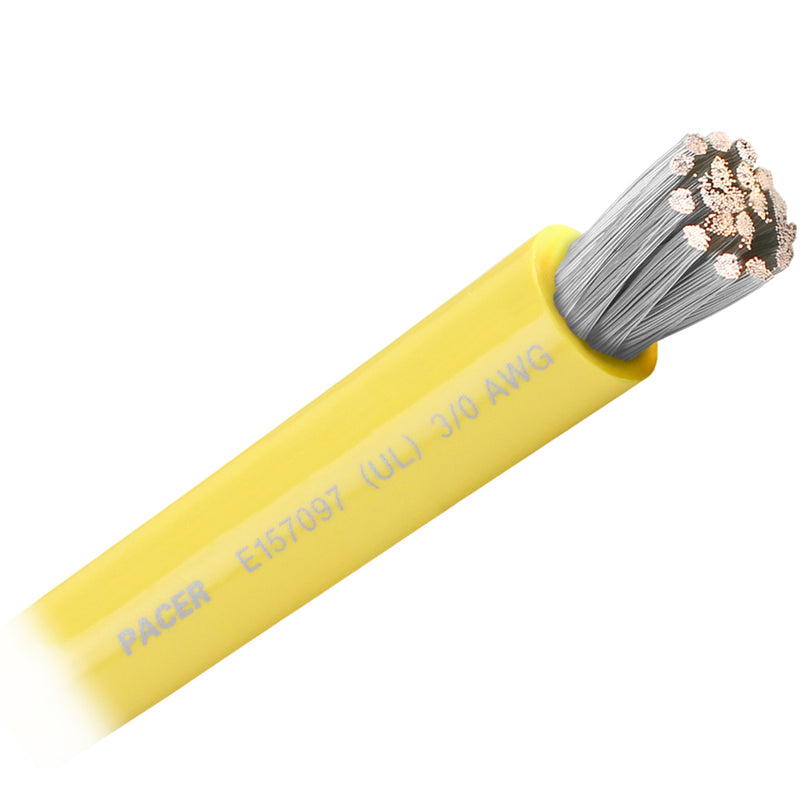 Pacer Yellow 3/0 AWG Battery Cable - Sold By The Foot [WUL3/0YL-FT]-Angler's World