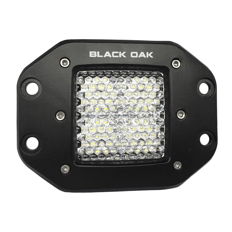 Black Oak Pro Series 2" Flush Mounted Diffused Light - Black [2D-FPOD10CR]-Angler's World