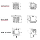 RIGID Industries D-Series PRO Flood Diffused Surface Mount Black Light - Pair [202513]-Angler's World