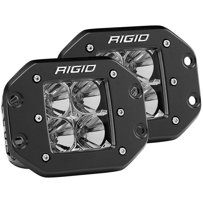 RIGID Industries D-Series PRO Flood Flush Mount Black Light - Pair [212113]-Angler's World