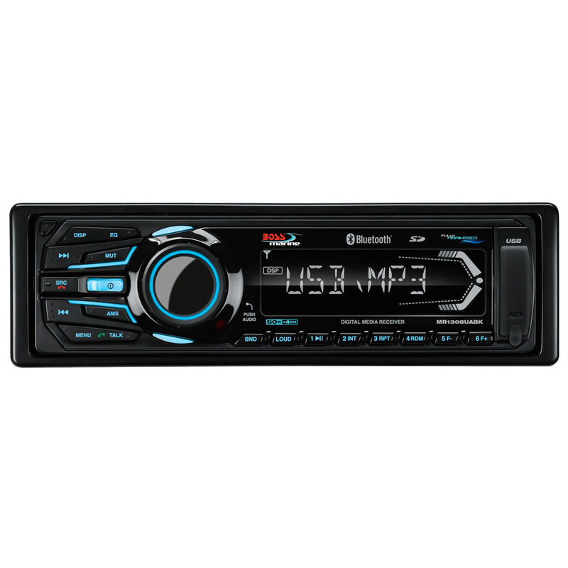 Boss Audio MR1308UABK Bluetooth - Fully Marinized MP3-Compatible Digital Media Receiver w/USB SD Memory Card Ports Aux Input [MR1308UABK]-Angler's World