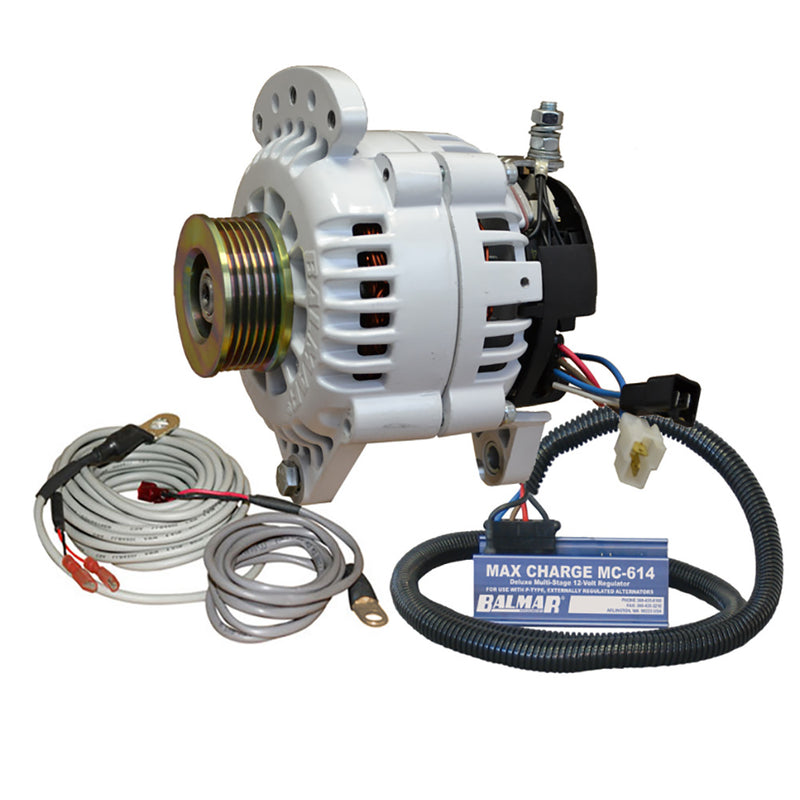 Balmar Alternator 100 AMP Kit 12V 3.15" Dual Foot Saddle K6 Pulley Regulator Temp Sensor [60-YP-MC-100-K6]-Angler's World