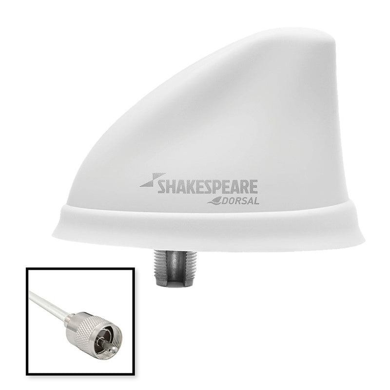 Shakespeare Dorsal Antenna White Low Profile 26 RGB Cable w/PL-259 [5912-DS-VHF-W]-Angler's World