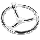 Schmitt Marine Primus Model 740 - 13.5" Wheel w/Knob Finger Grip - 3/4" Tapered Shaft w/Faux Nut - 1/2" 3/4" Adapters [7401321FGK-R]-Angler's World