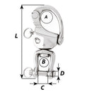 Wichard HR Snap Shackle With Clevis Pin Swivel - 120mm Length - 4-23/32" [02478]-Angler's World