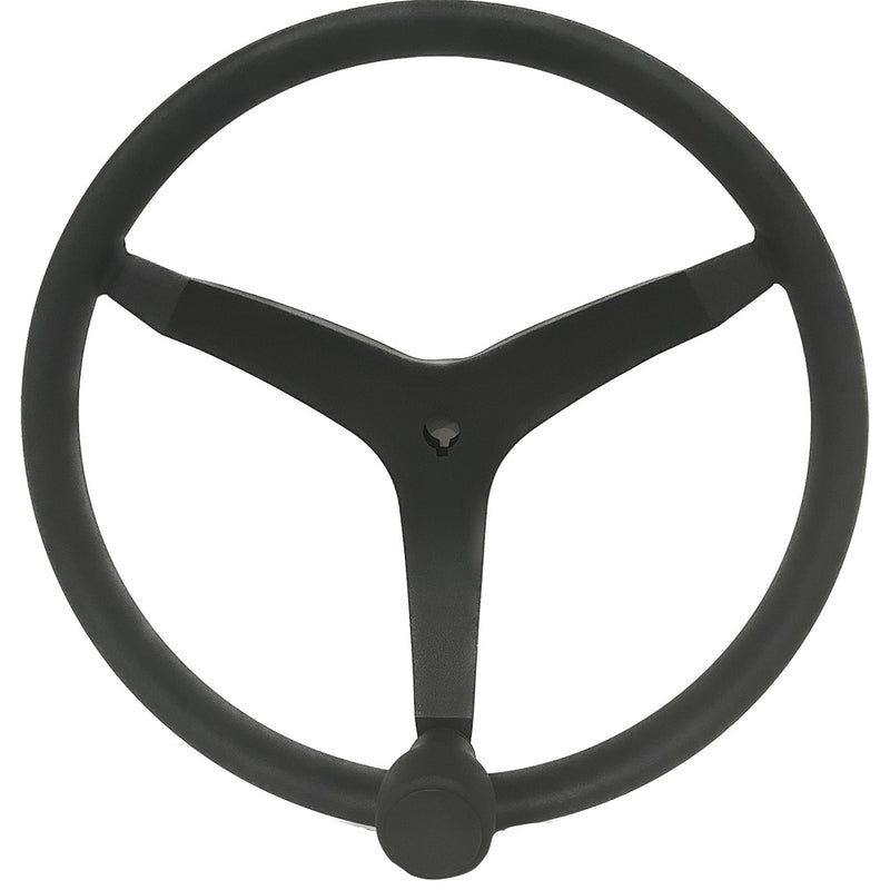 Uflex - V46 - 13.5" Stainless Steel Steering Wheel w/Speed Knob - Black [V46B]-Angler's World