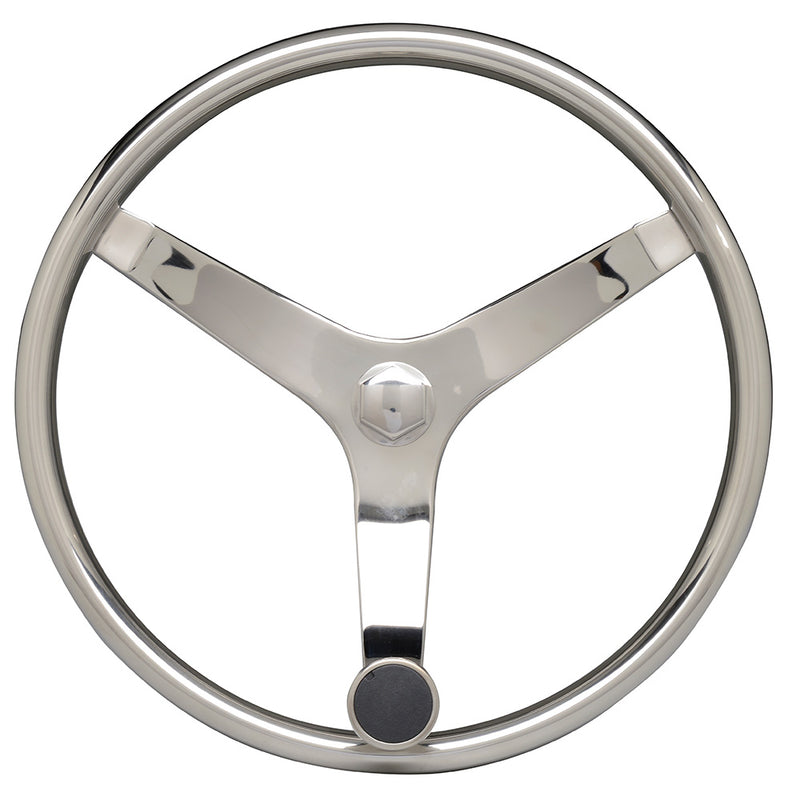 Uflex - V46 - 13.5" Stainless Steel Steering Wheel w/Speed Knob [V46]-Angler's World