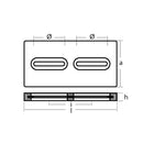 Tecnoseal Rectangular Zinc Plate Anode w/Inserts - 12" x 6" x 1" [TEC-DIVERSD]-Angler's World