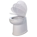 Jabsco Deluxe Flush 14" Straight Back 12V Raw Water Electric Marine Toilet w/Remote Rinse Pump Soft Close Lid [58280-3012]-Angler's World