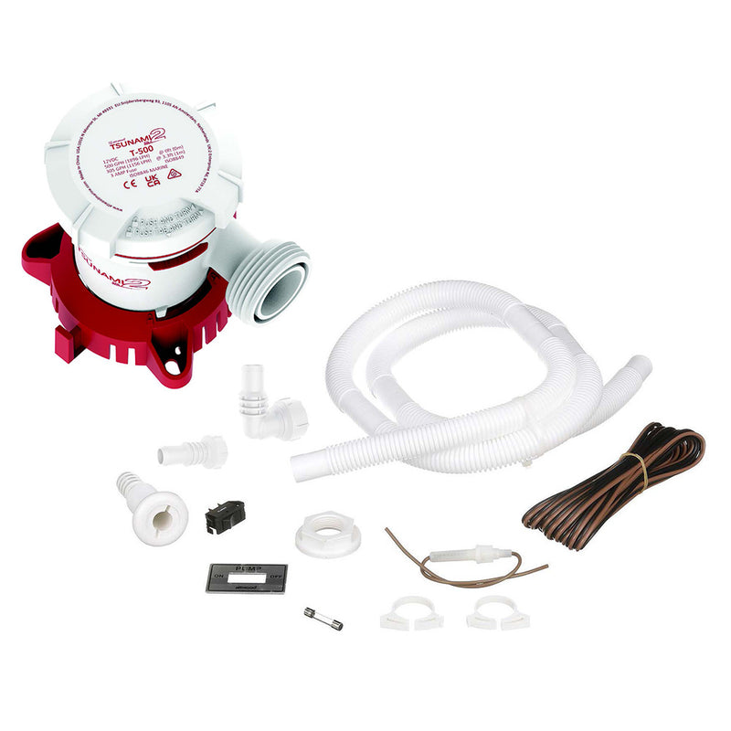 Attwood Tsunami MK2 T500 Manual Bilge Pump w/Installation Kit - 500 GPH 12V [5614-7]-Angler's World