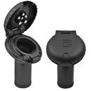 Attwood Deck Fill f/Carbon Canister System - Angled Body Scalloped Black Plastic Cap [99DFCCAB1S]-Angler's World