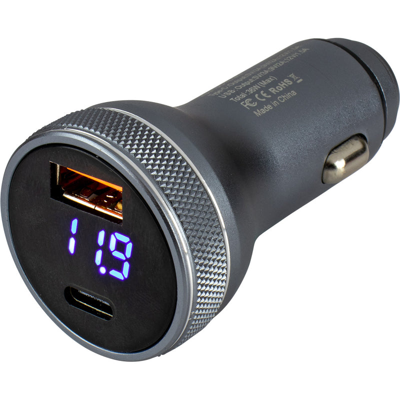 Sea-Dog Round USB USB-C Power Plug w/Voltmeter [426514-1]-Angler's World