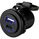 Sea-Dog Round Dual USB USB-C Power Socket [426516-1]-Angler's World
