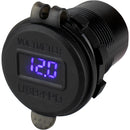 Sea-Dog Round USB USB-C Power Socket w/Hidden Voltmeter [426518-1]-Angler's World