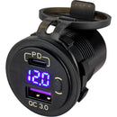 Sea-Dog Round USB USB-C Power Socket w/Hidden Voltmeter [426518-1]-Angler's World