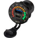 Sea-Dog Round Rainbow Voltmeter w/USB USB-C Power Socket [426519-1]-Angler's World