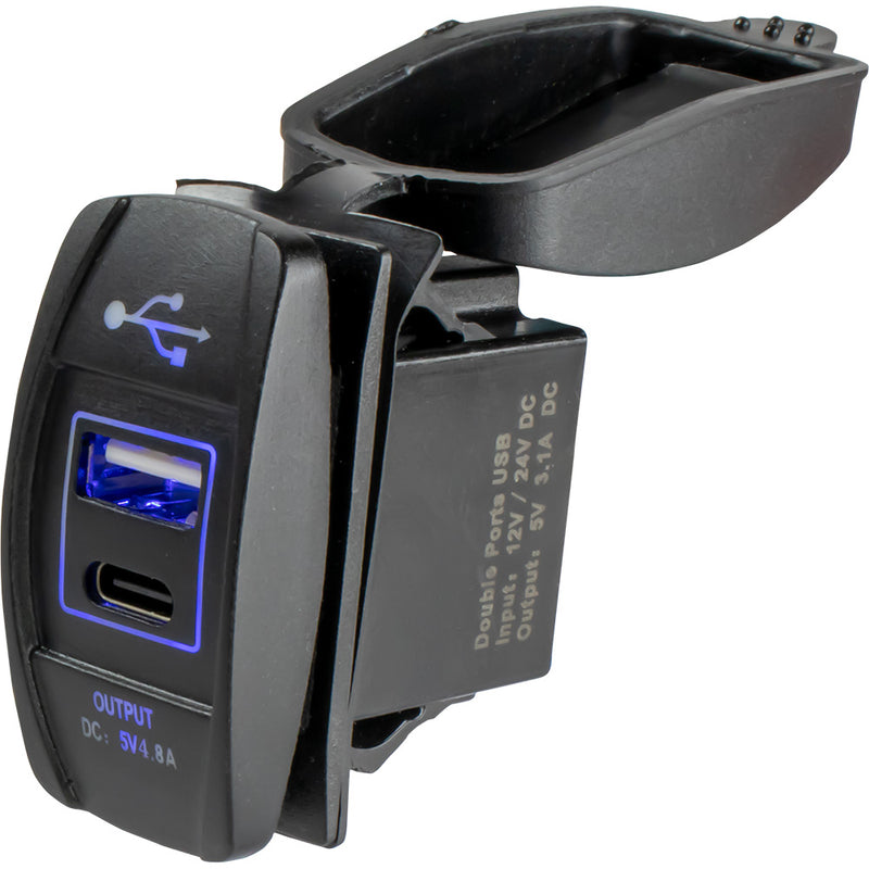 Sea-Dog USB USB-C Rocker Switch Style Power Socket [426521-1]-Angler's World